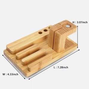 Wood Bamboo Charge Dock Station Stand Holder